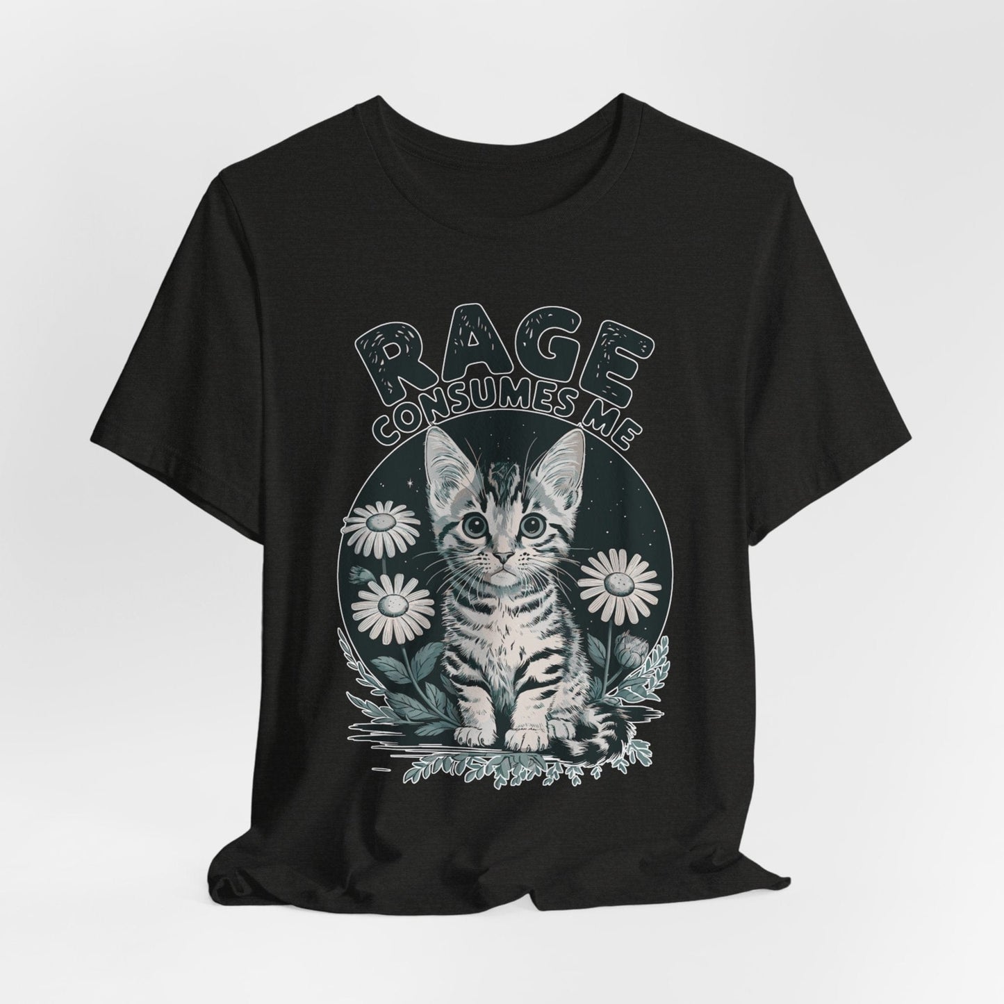 Rage Consumes Me – Angry Cute Kitten T-Shirt Design