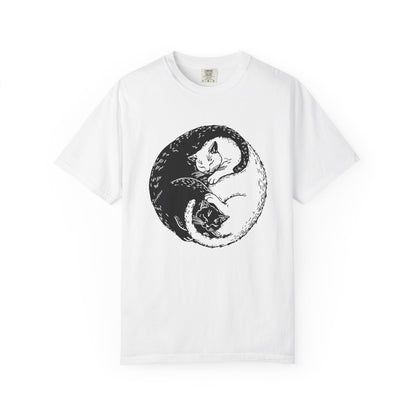 Yin Yang Cats – Black & White Sleeping Cat Tee