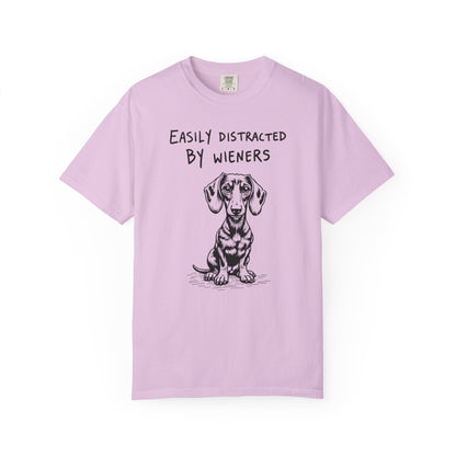 Easily Distracted by Wieners – Funny Dachshund T-Shirt