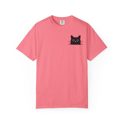 Peekaboo Cat – Cute Black Cat Pocket Tee