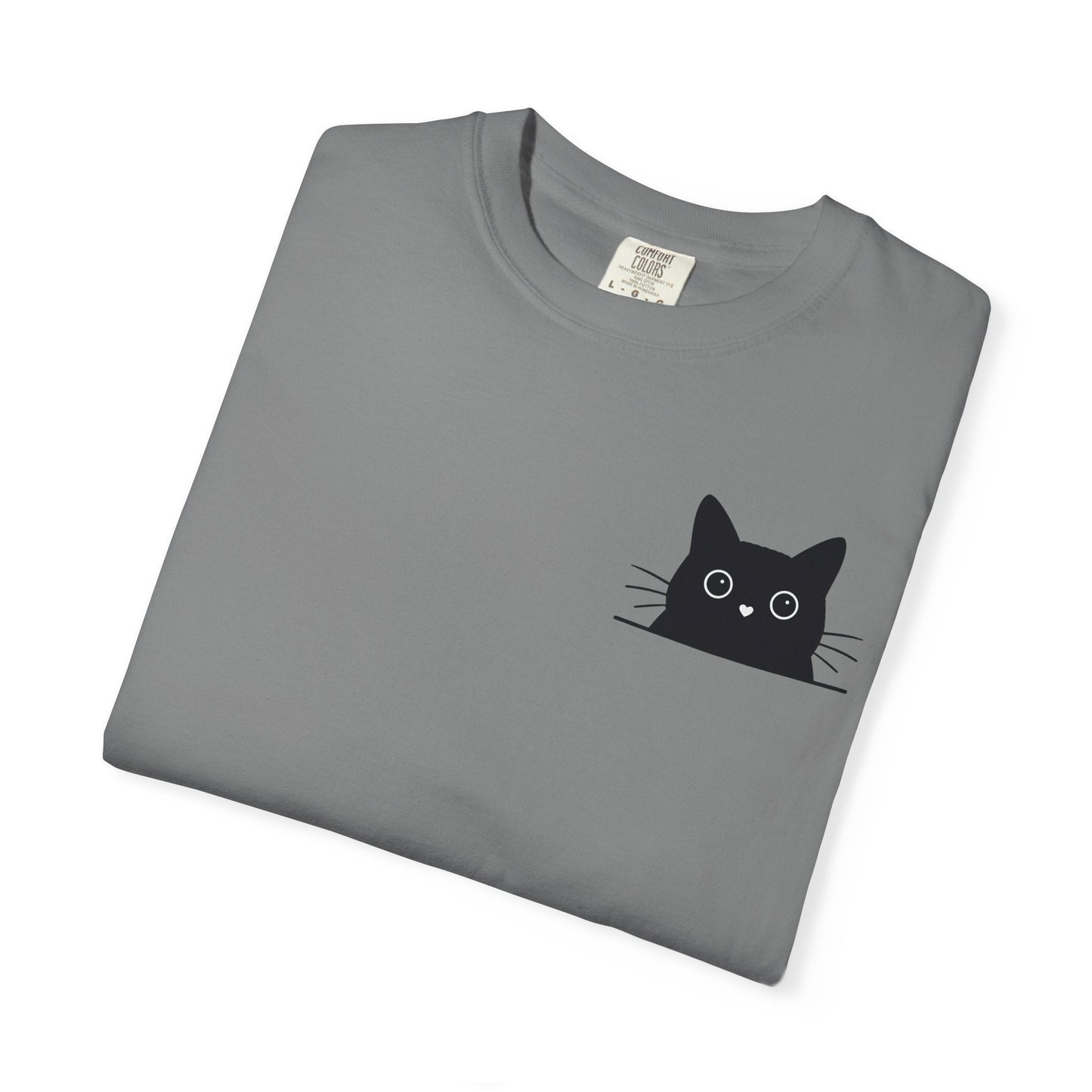 Peekaboo Cat – Cute Black Cat Pocket Tee
