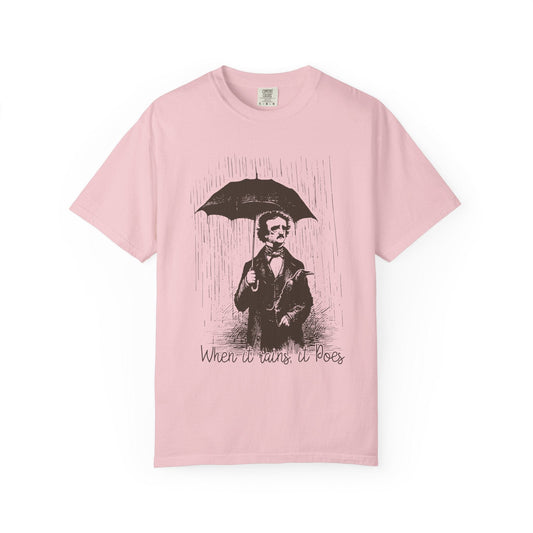 When It Rains, It Poes – Edgar Allan Poe Pun Shirt for Literature Lovers