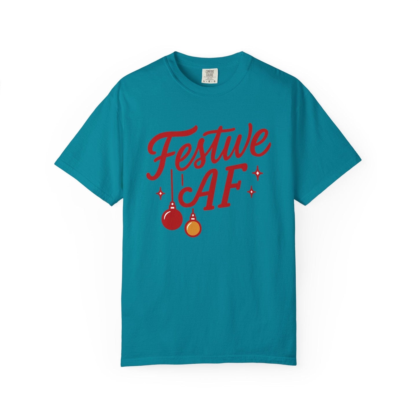 Festive AF – Bold Minimalist Holiday Comfort Colors Tee