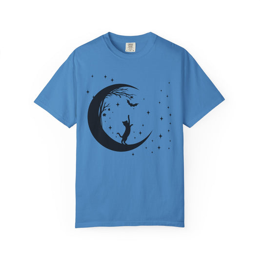 Celestial Cat – Moonlight Familiar Halloween Shirt