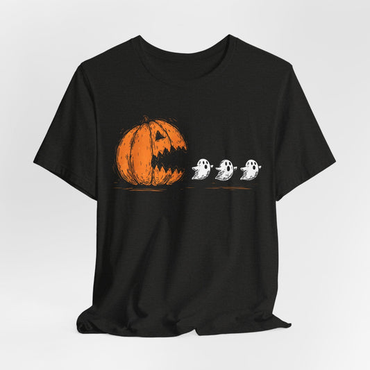 Pumpkin Pacman Halloween Shirt – Cute Ghost Chase Tee