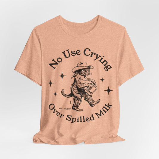 No Use Crying Over Spilled Milk – Funny Sad Cat Tee