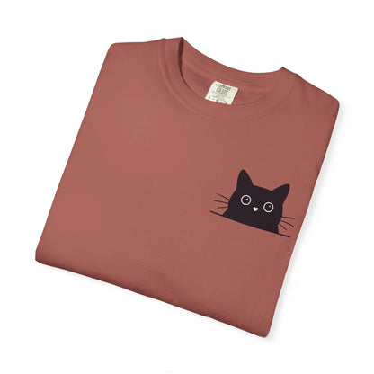 Peekaboo Cat – Cute Black Cat Pocket Tee