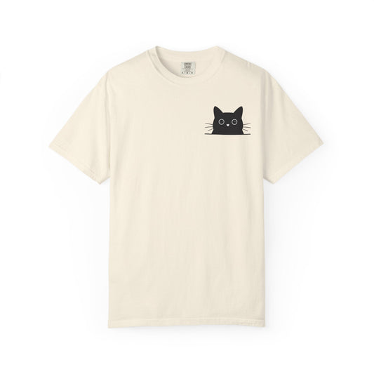 Peekaboo Cat – Cute Black Cat Pocket Tee