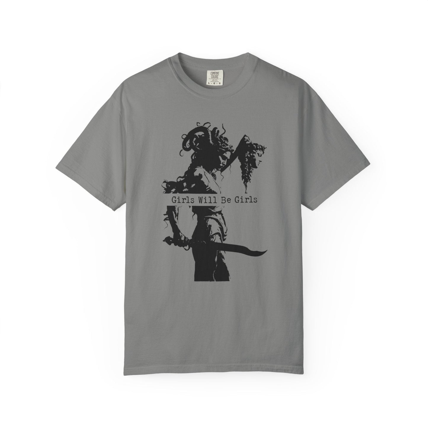 Girls Will Be Girls – Medusa Holding a Head T-Shirt