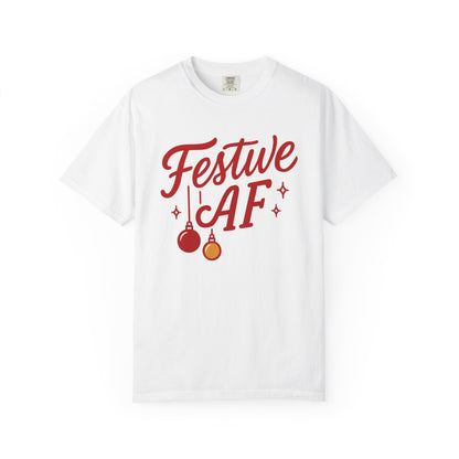 Festive AF – Bold Minimalist Holiday Comfort Colors Tee