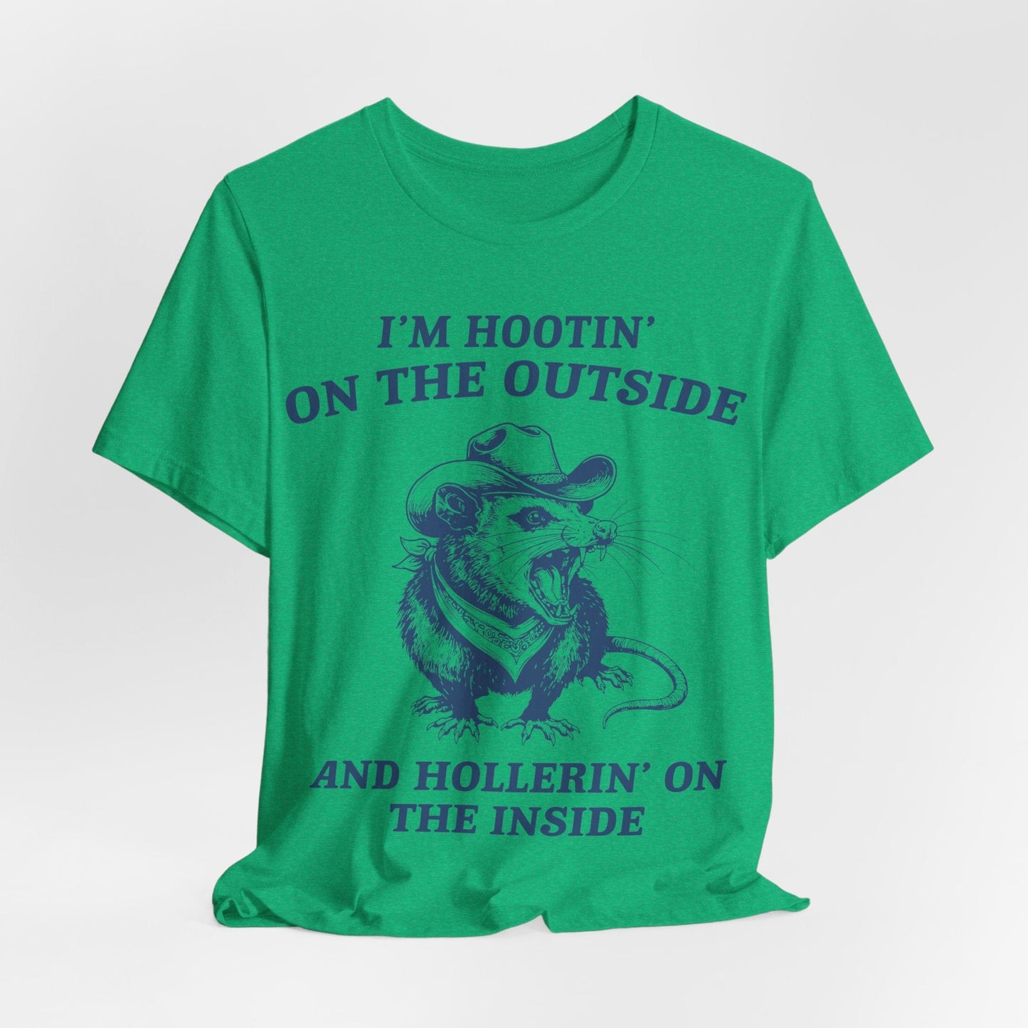 I’m Hootin’ on the Outside and Hollerin’ on the Inside – Screaming Cowboy Rat T-Shirt