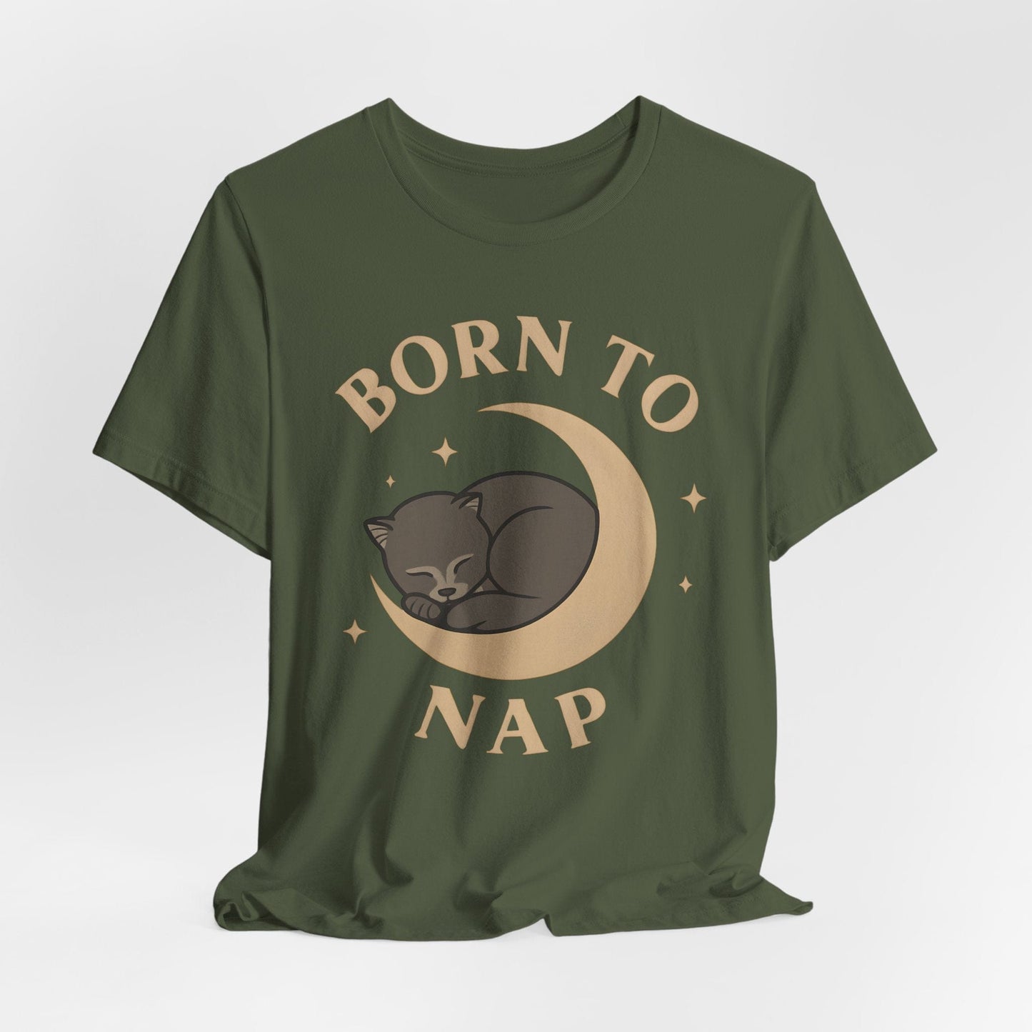 Born to Nap – Cozy Cat & Crescent Moon Design