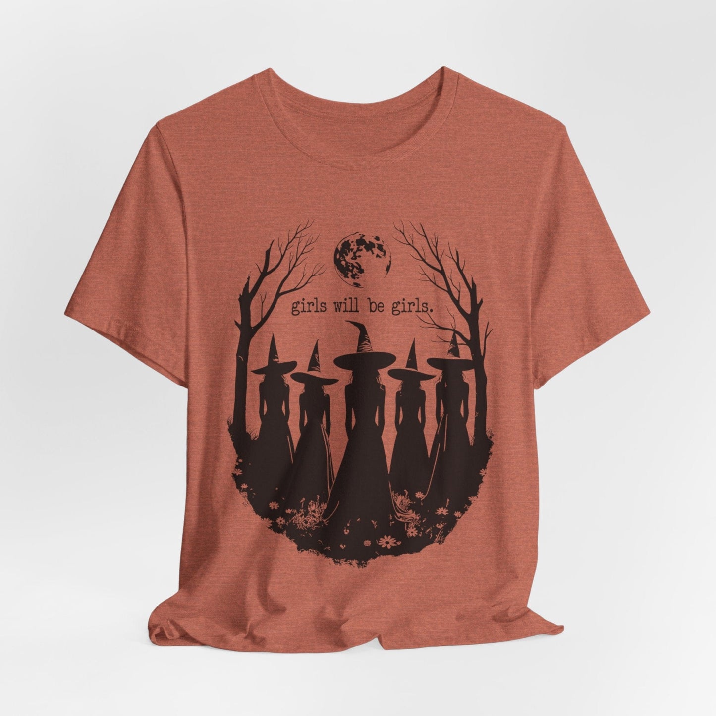 Girls Will Be Girls – Witch Silhouette Feminist T-Shirt