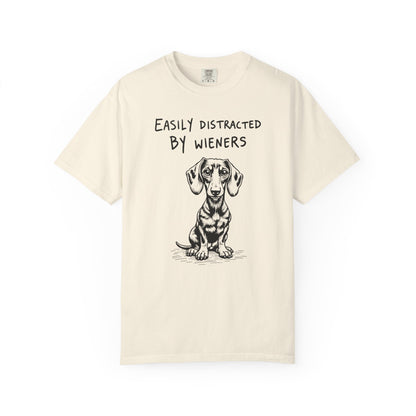 Easily Distracted by Wieners – Funny Dachshund T-Shirt