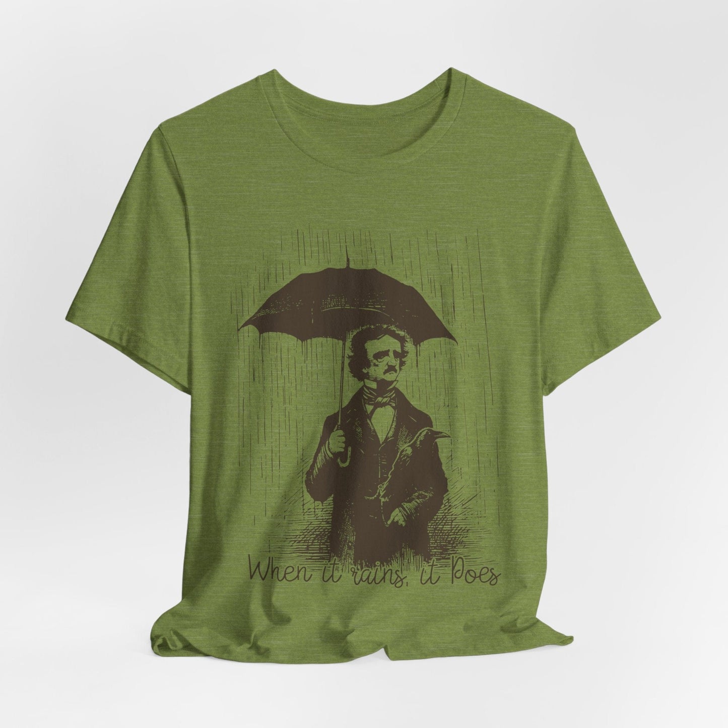 When It Rains, It Poes – Edgar Allan Poe Pun Shirt for Literature Lovers