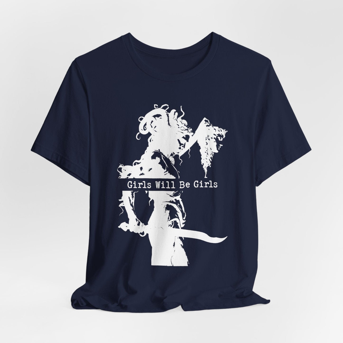 Girls Will Be Girls – Medusa Holding a Head T-Shirt