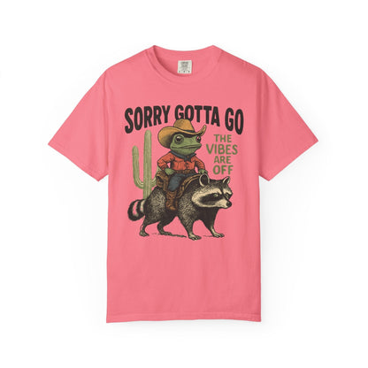 Sorry Gotta Go – The Vibes Are Off Cowboy Frog T-Shirt