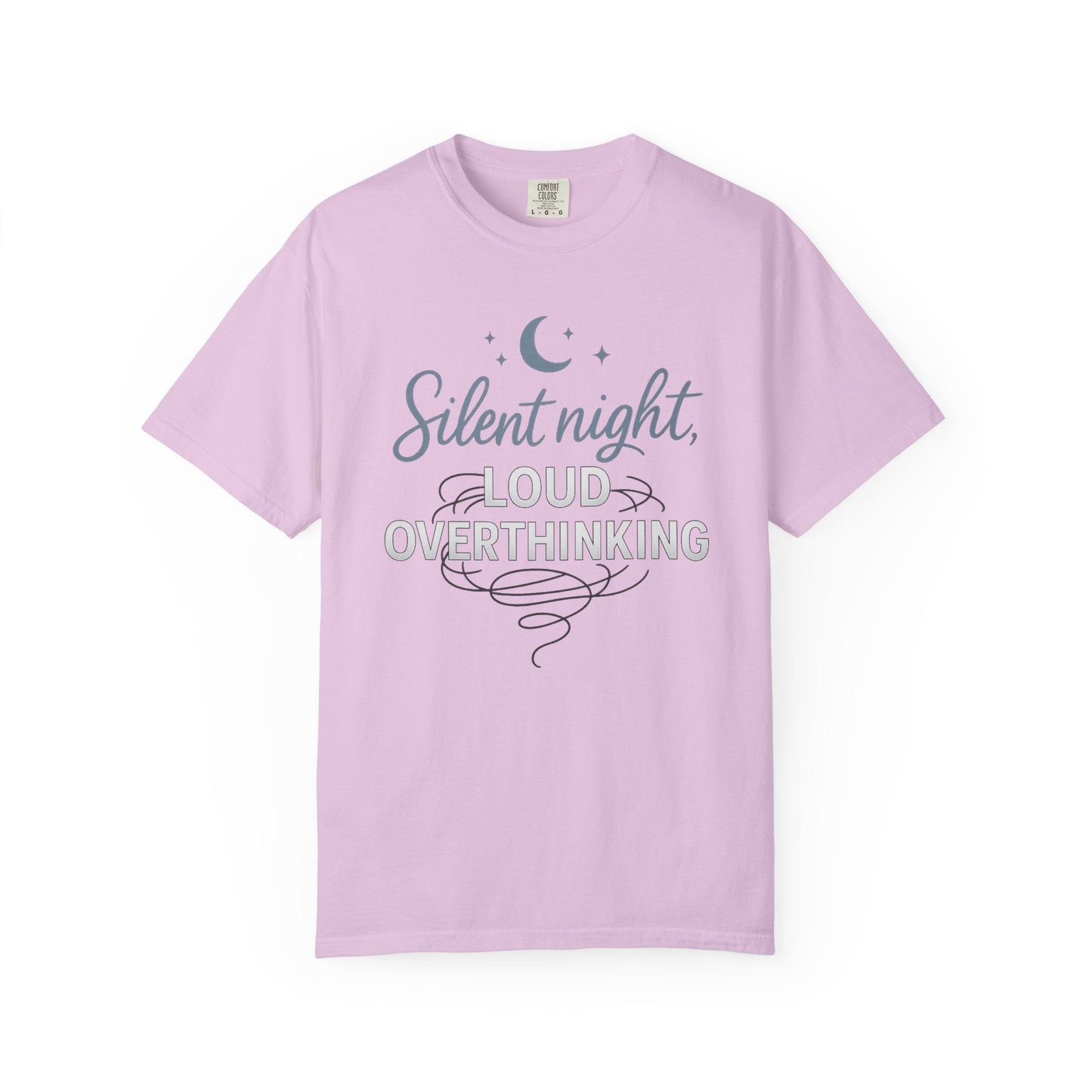 Silent Night, Loud Overthinking – Anxious Holiday Comfort Colors Tee