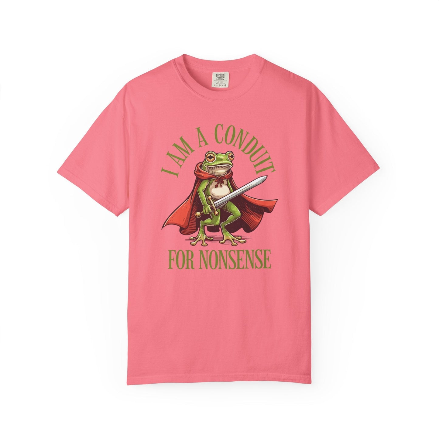 I Am a Conduit for Nonsense – Sword-Wielding Frog T-Shirt