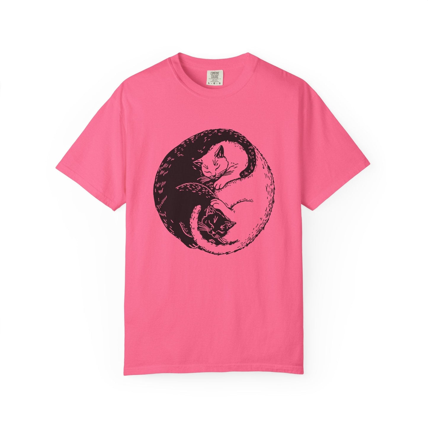 Yin Yang Cats – Black & White Sleeping Cat Tee