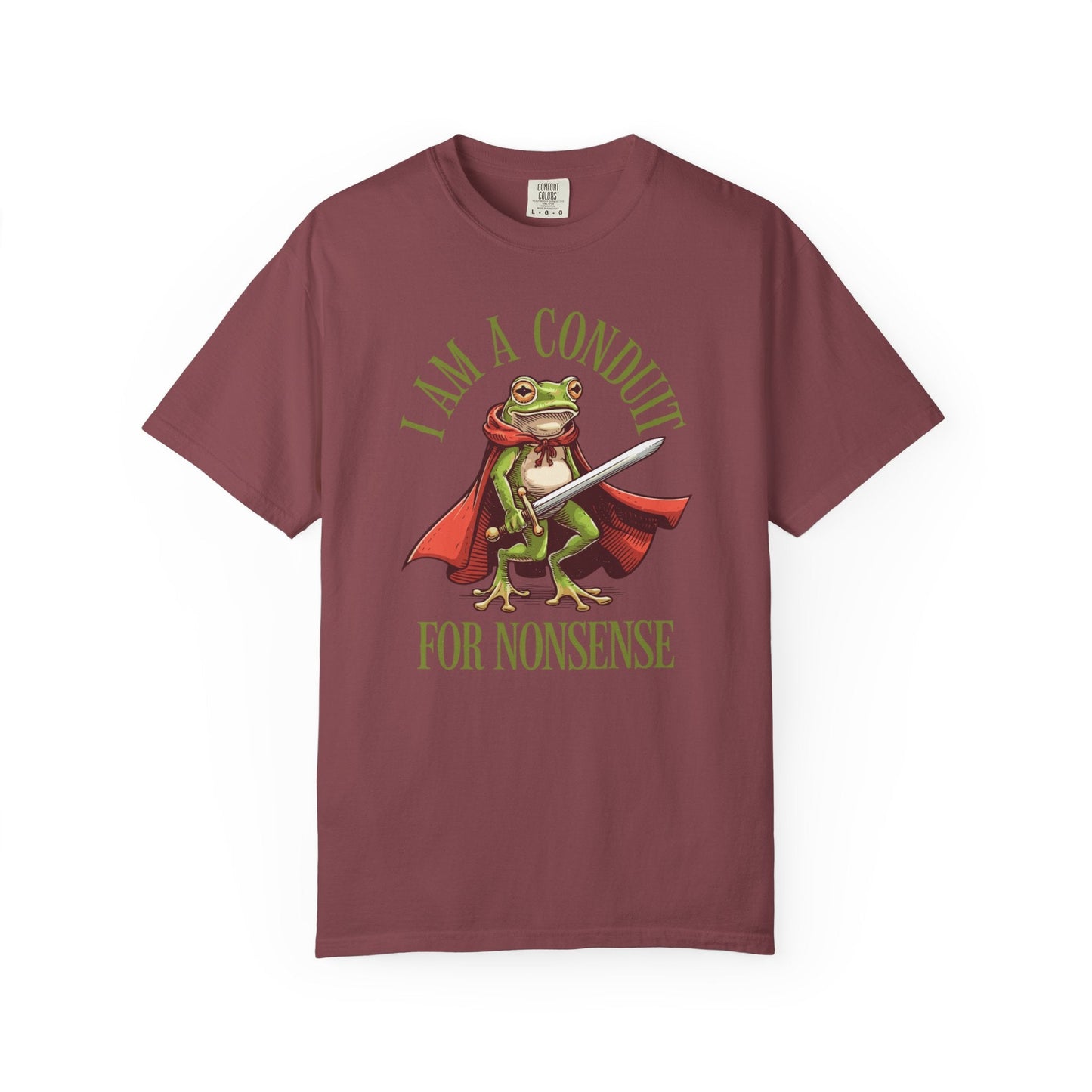 I Am a Conduit for Nonsense – Sword-Wielding Frog T-Shirt