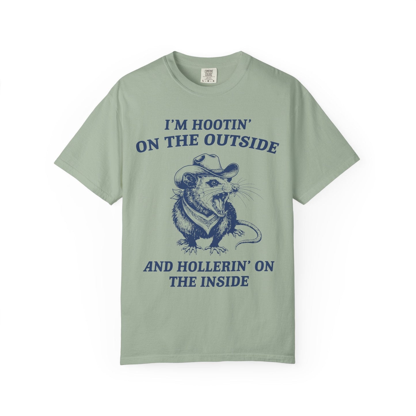 I’m Hootin’ on the Outside and Hollerin’ on the Inside – Screaming Cowboy Rat T-Shirt