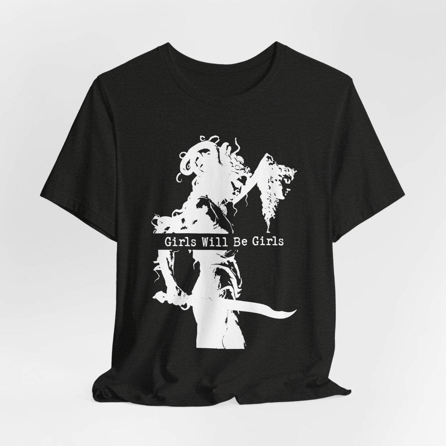 Girls Will Be Girls – Medusa Holding a Head T-Shirt