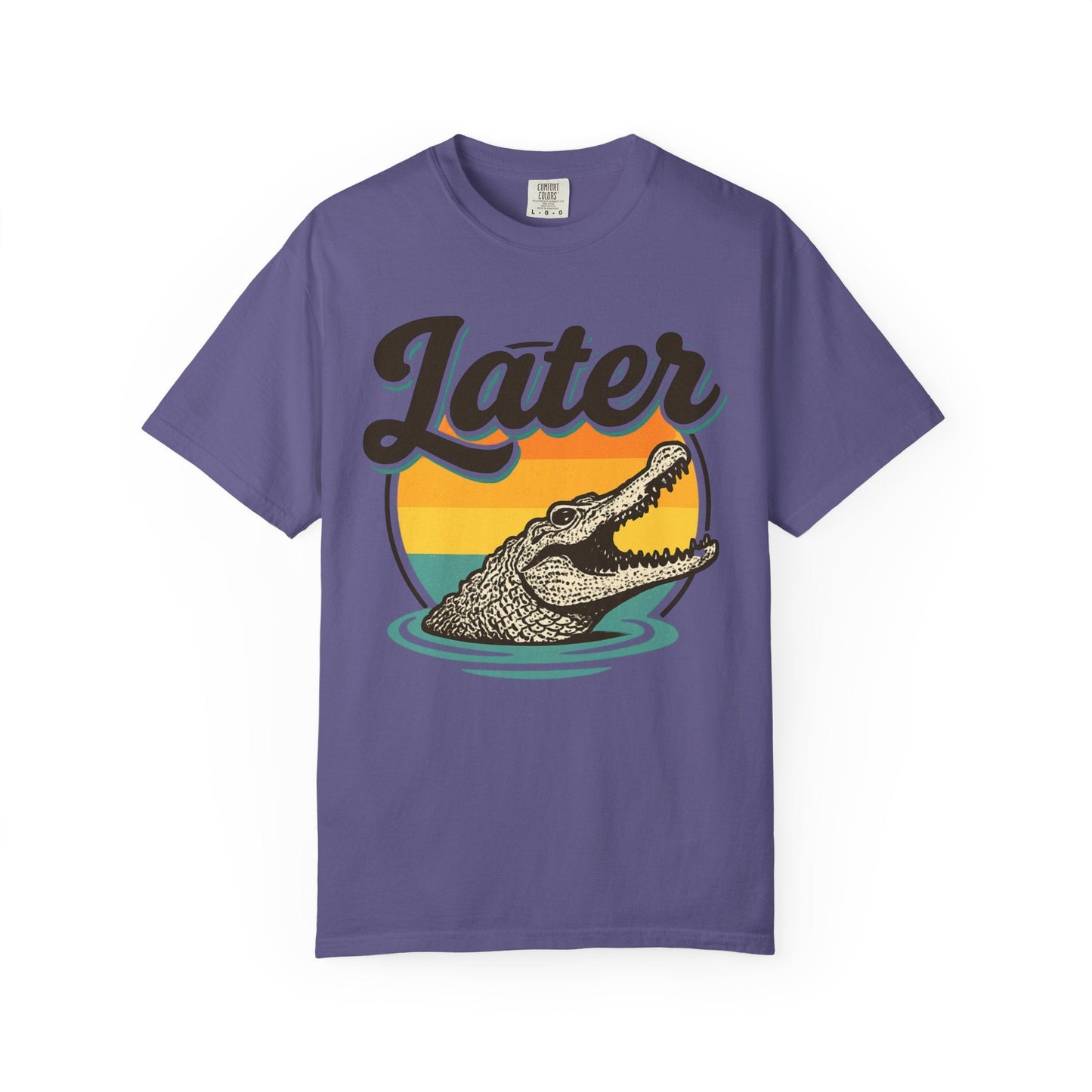 Later Alligator – Retro Sunset Graphic Tee