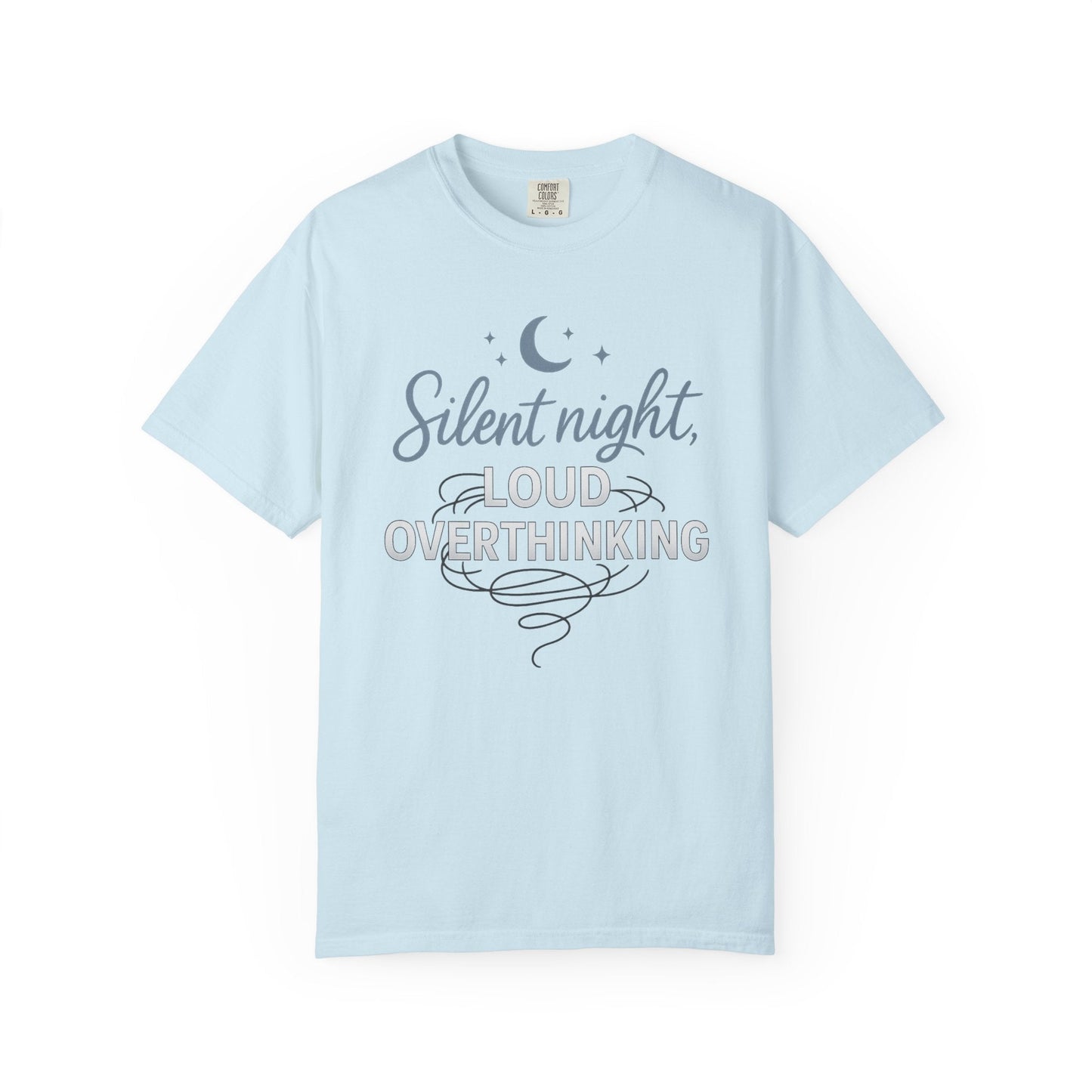 Silent Night, Loud Overthinking – Anxious Holiday Comfort Colors Tee