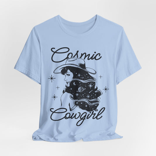 Cosmic Cowgirl Tee – Vintage Western Galaxy Hair Graphic Shirt