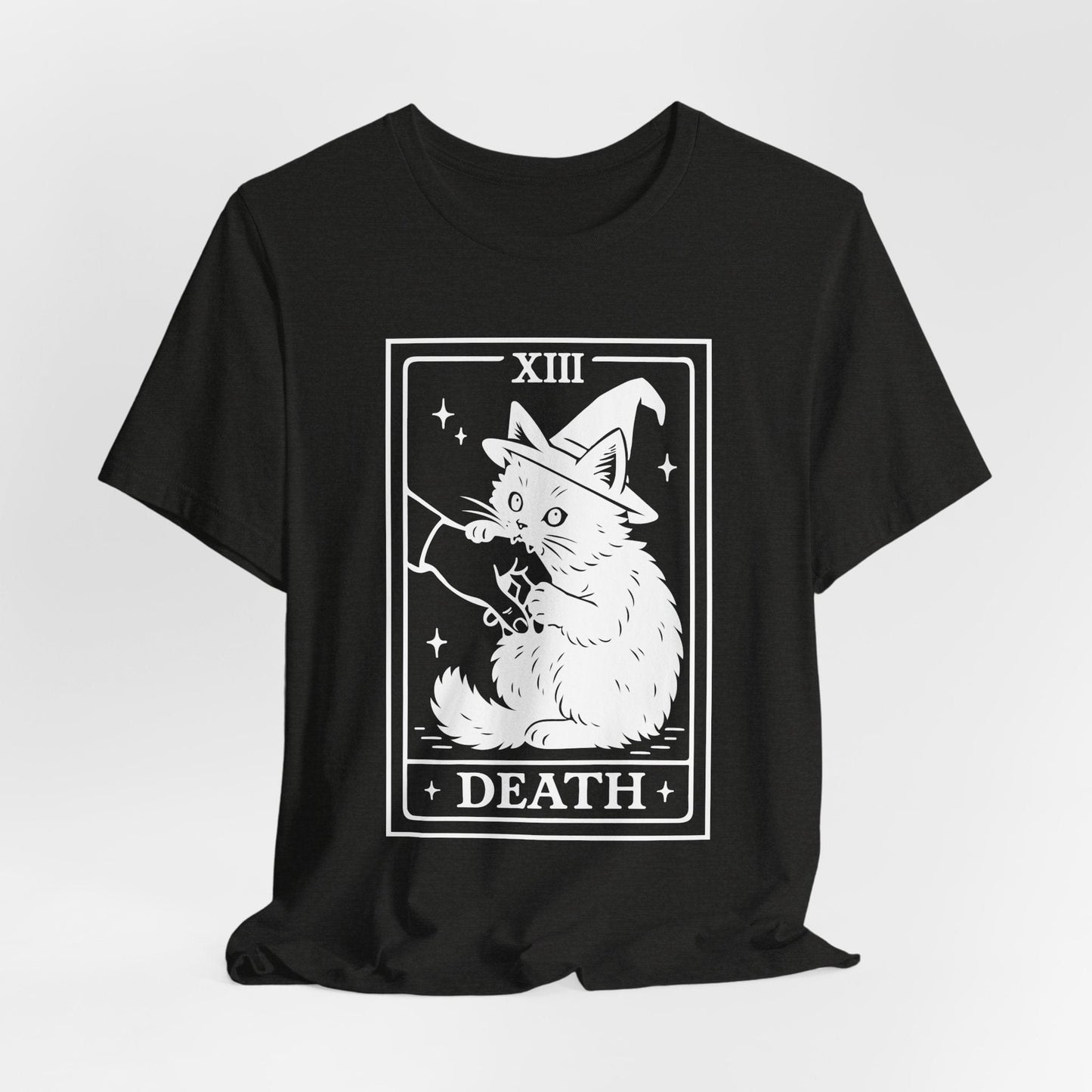 Witch Cat Tarot Shirt – Mystical Halloween Black Cat Tee