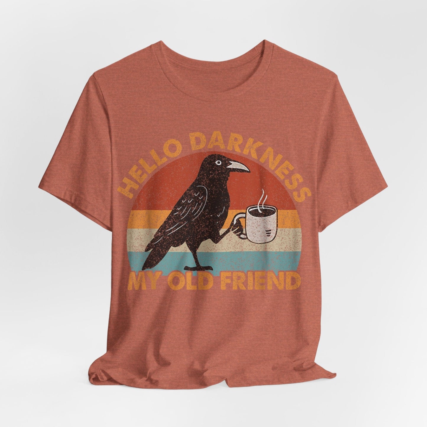 Hello Darkness – Vintage Raven Coffee Shirt