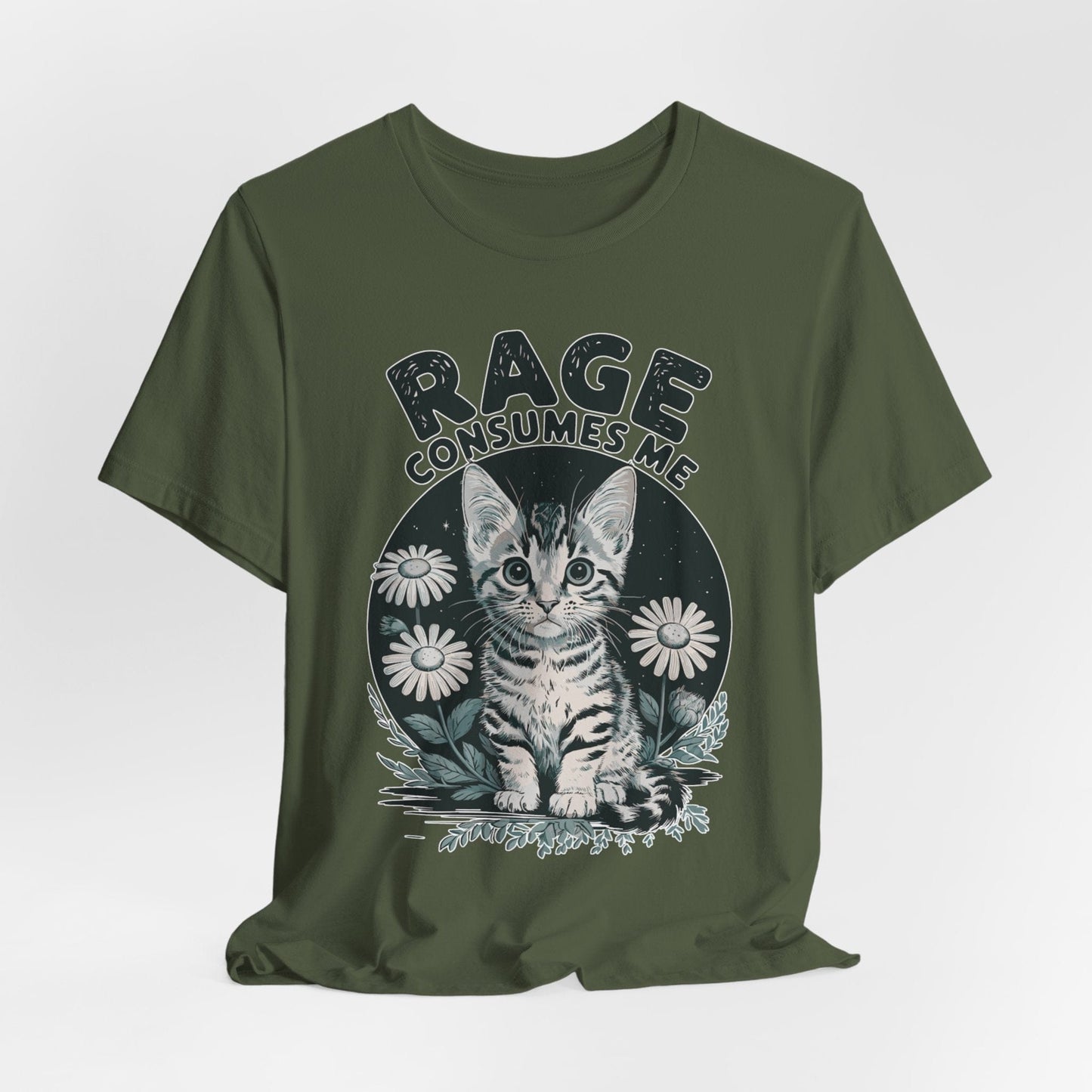 Rage Consumes Me – Angry Cute Kitten T-Shirt Design