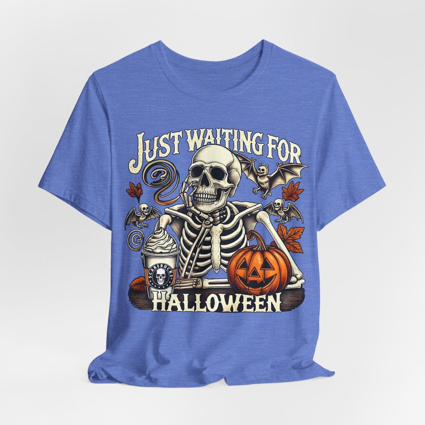Just Waiting for Halloween – Skeleton Coffee Tee