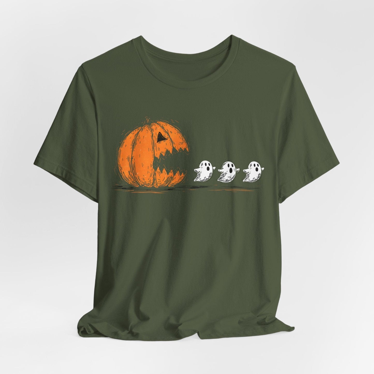 Pumpkin Pacman Halloween Shirt – Cute Ghost Chase Tee