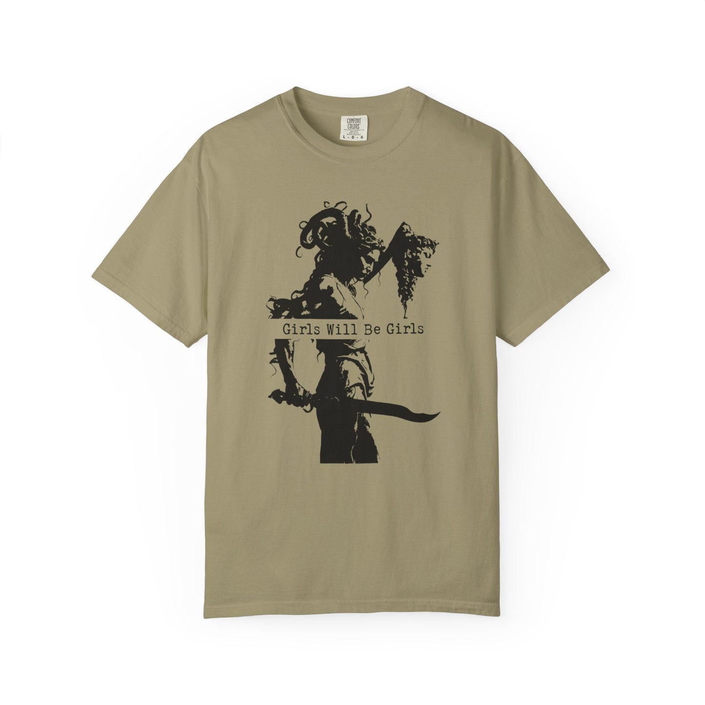 Girls Will Be Girls – Medusa Holding a Head T-Shirt