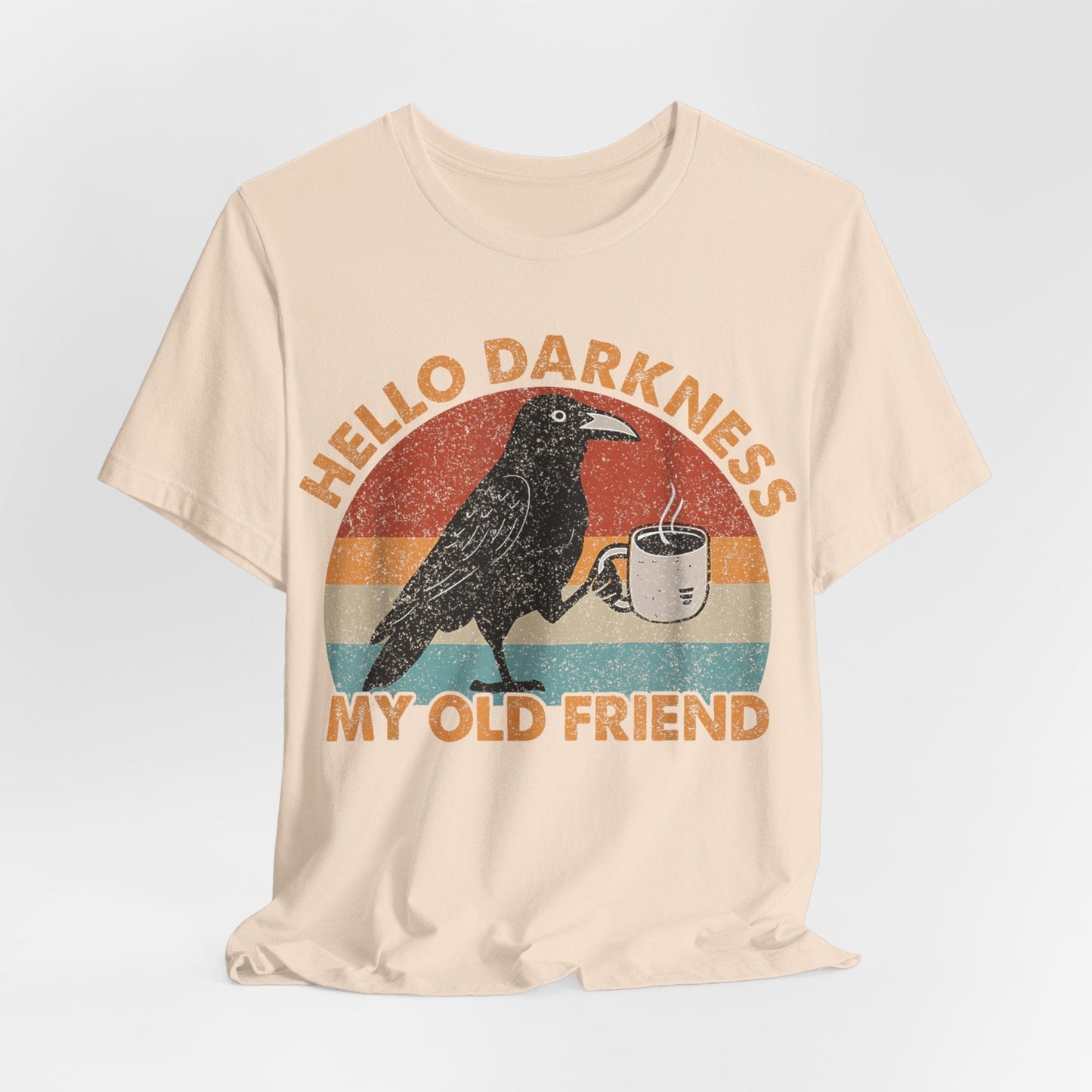 Hello Darkness – Vintage Raven Coffee Shirt
