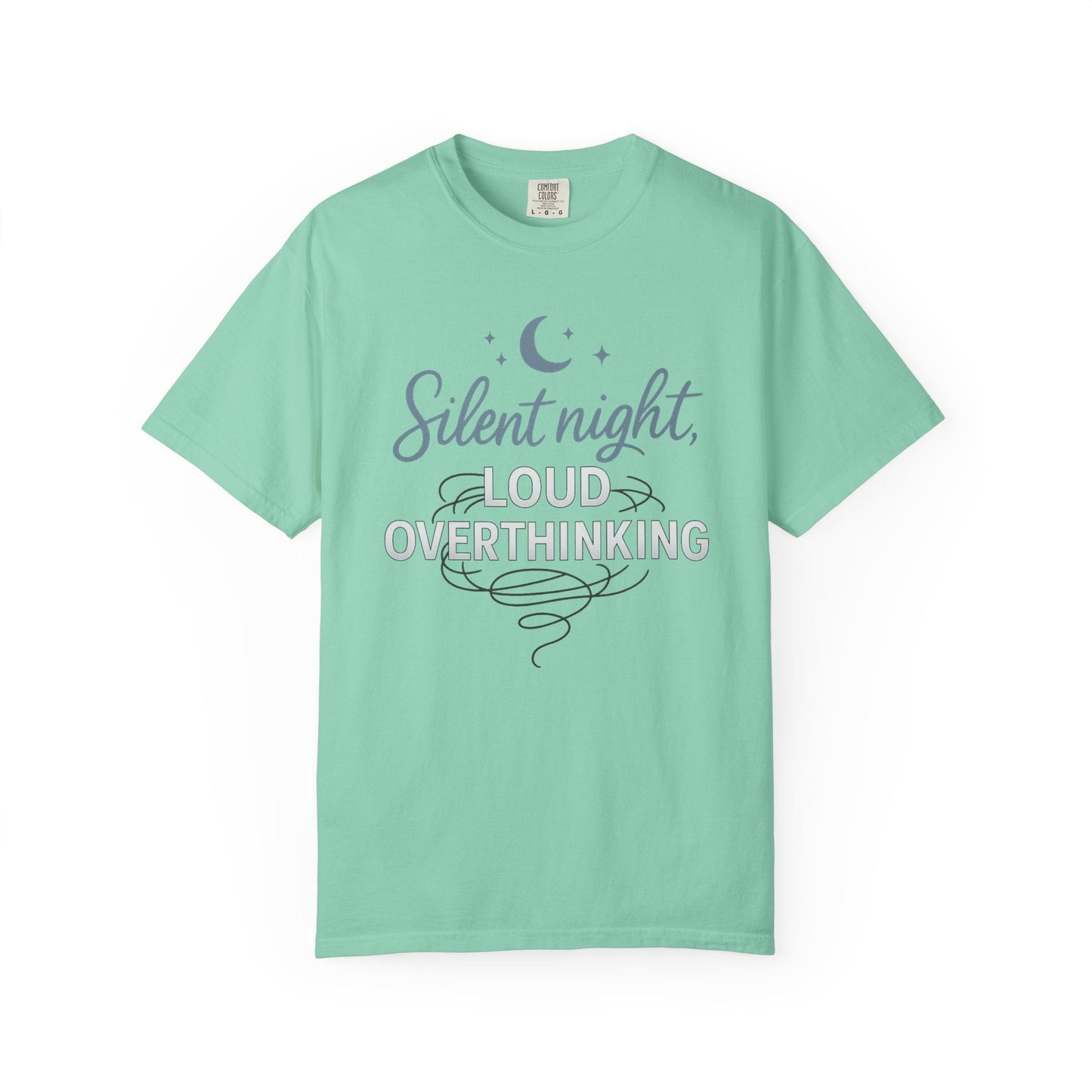 Silent Night, Loud Overthinking – Anxious Holiday Comfort Colors Tee