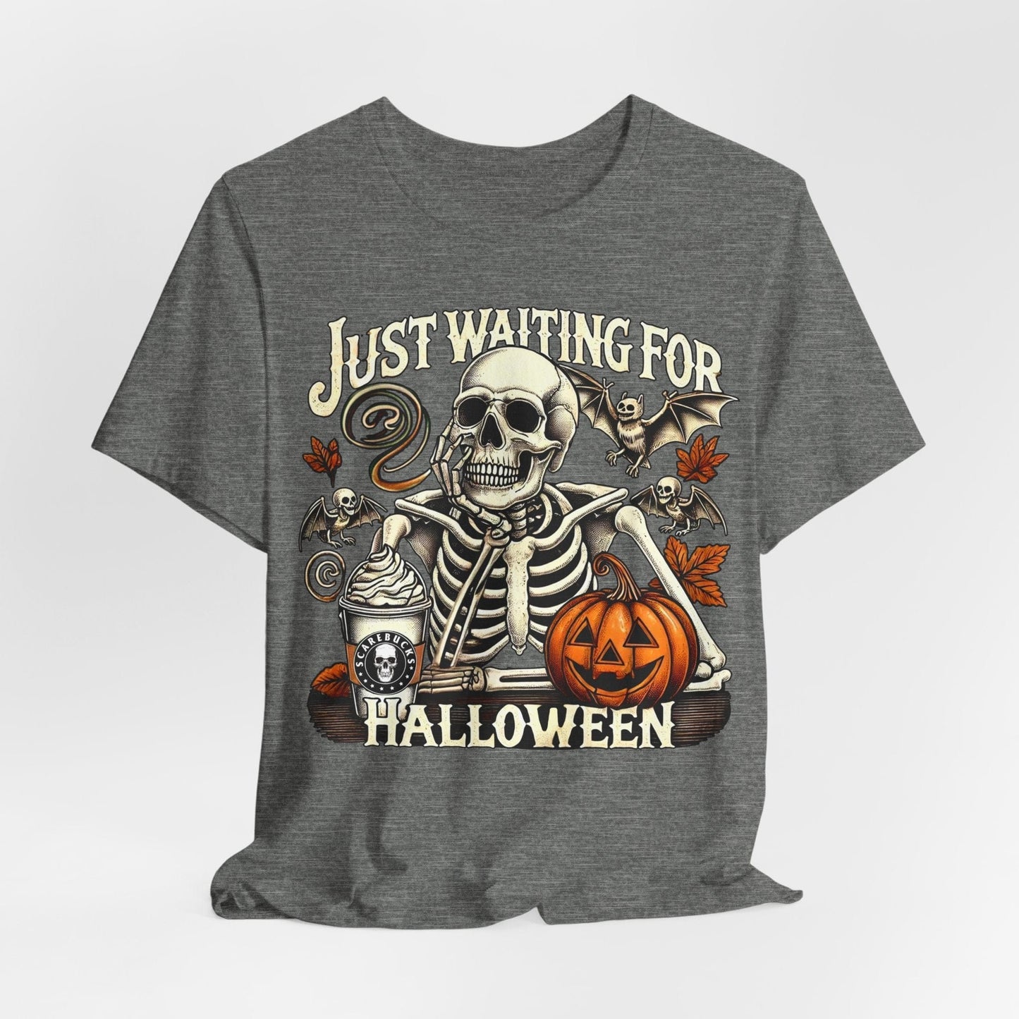 Just Waiting for Halloween – Skeleton Coffee Tee