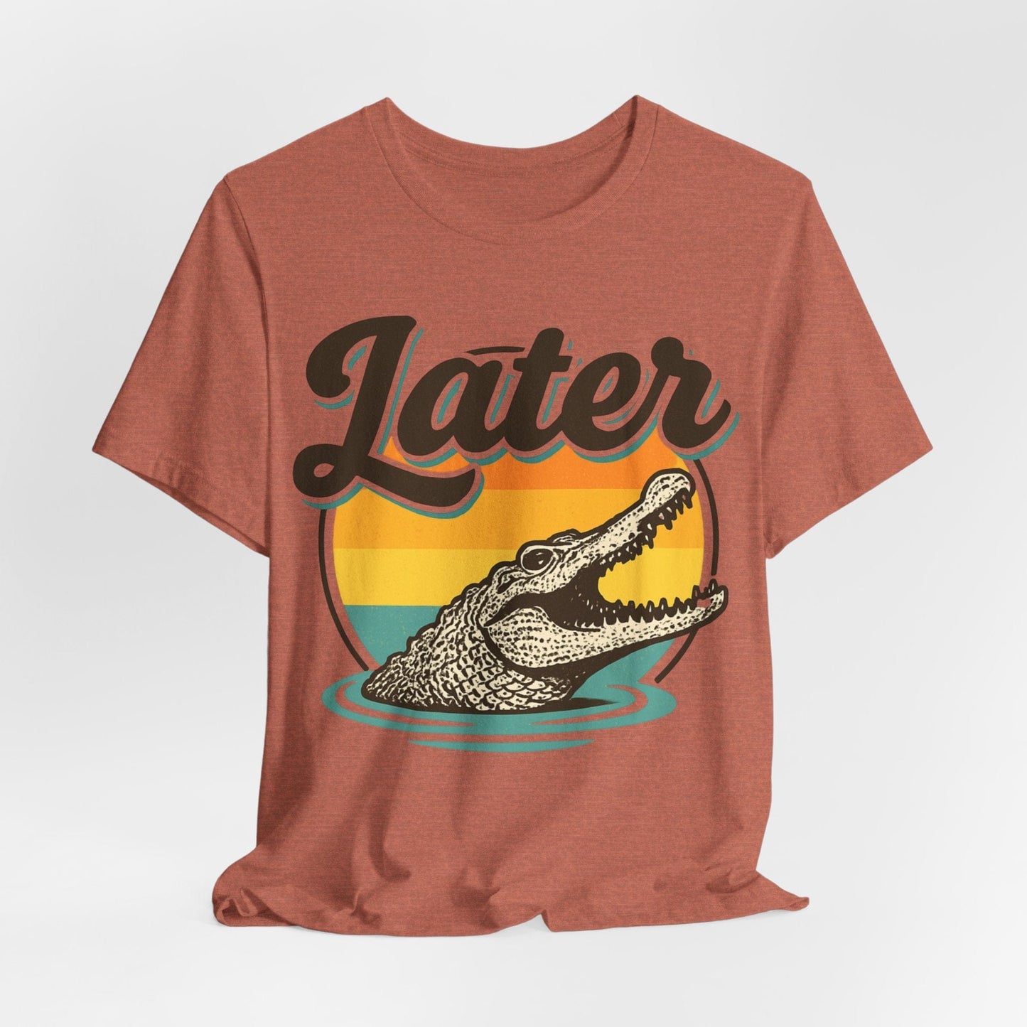 Later Alligator – Retro Sunset Graphic Tee