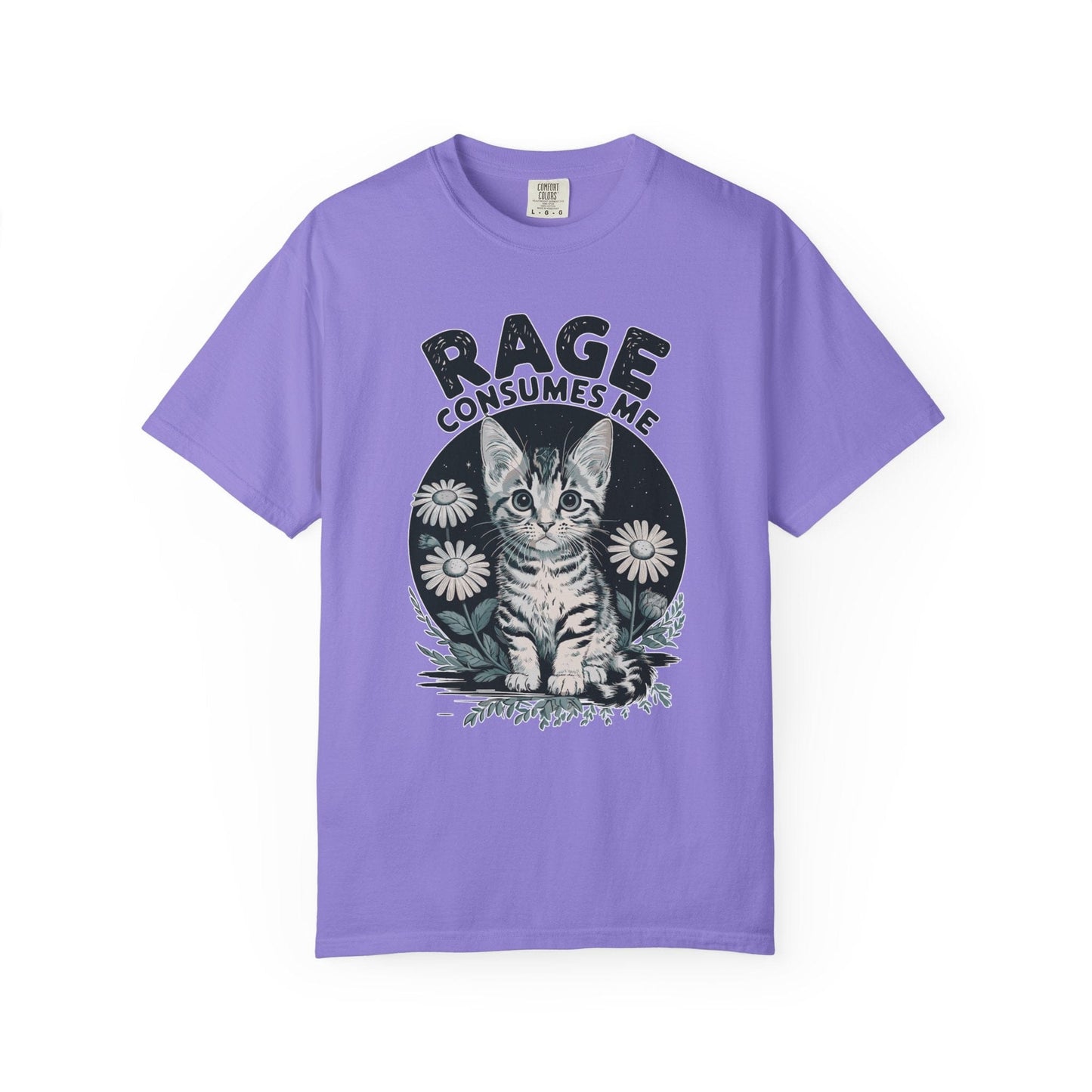 Rage Consumes Me – Angry Cute Kitten T-Shirt Design