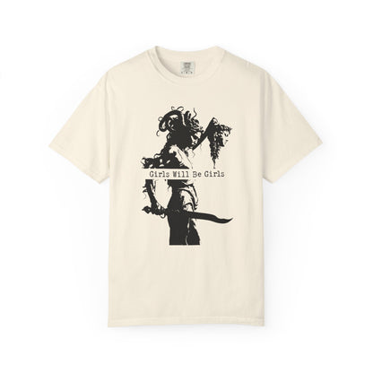 Girls Will Be Girls – Medusa Holding a Head T-Shirt