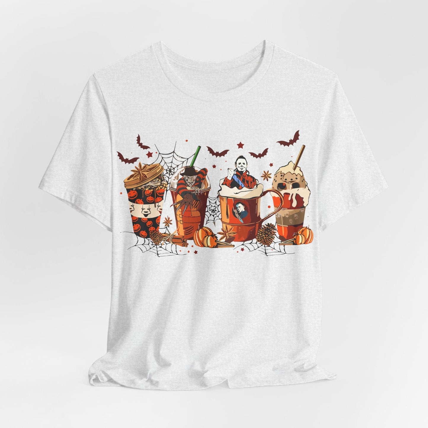 Pumpkin Spice & Slasher Vibes – Horror Coffee Halloween Shirt