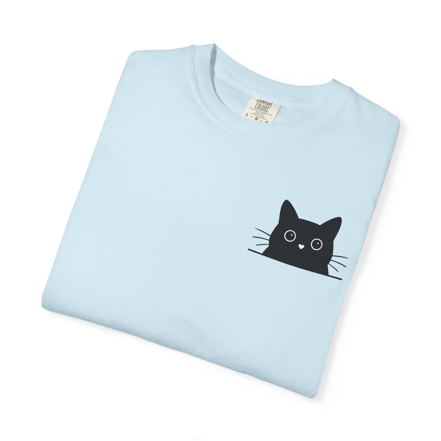 Peekaboo Cat – Cute Black Cat Pocket Tee