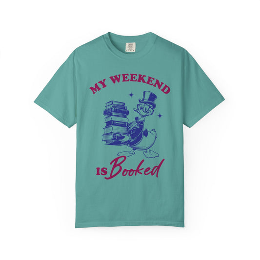 My Weekend Is Booked – Retro Duck Reader Tee