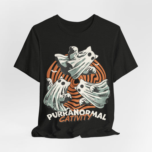 Purranormal Cativity Shirt – Funny Ghost Cat Halloween Tee