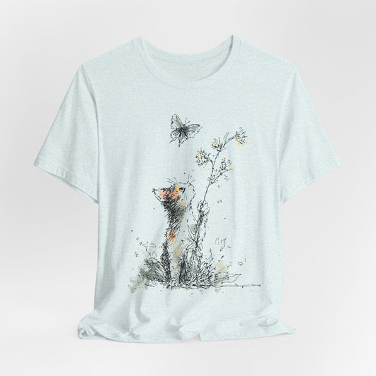 Curious Cat & Butterfly Tee