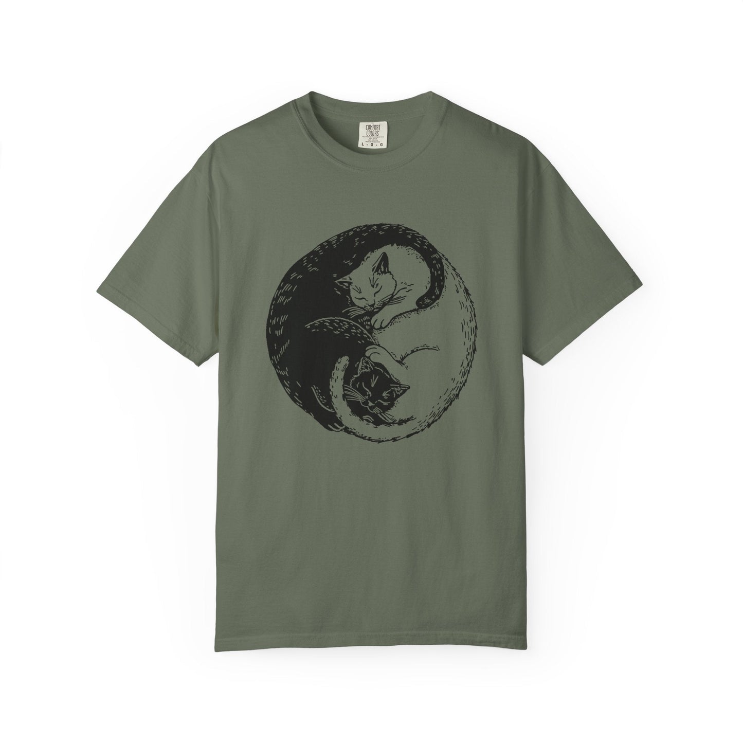 Yin Yang Cats – Black & White Sleeping Cat Tee