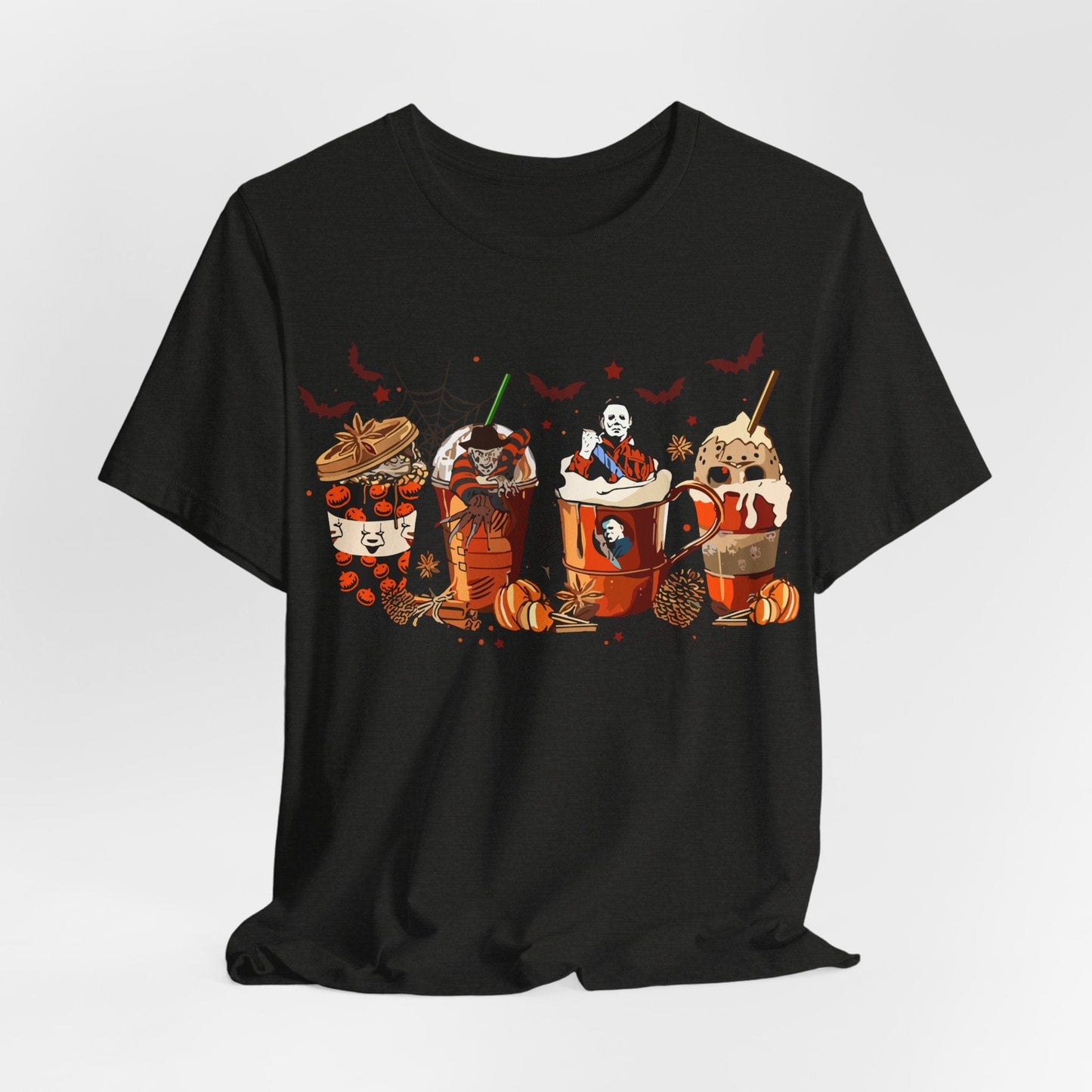 Pumpkin Spice & Slasher Vibes – Horror Coffee Halloween Shirt
