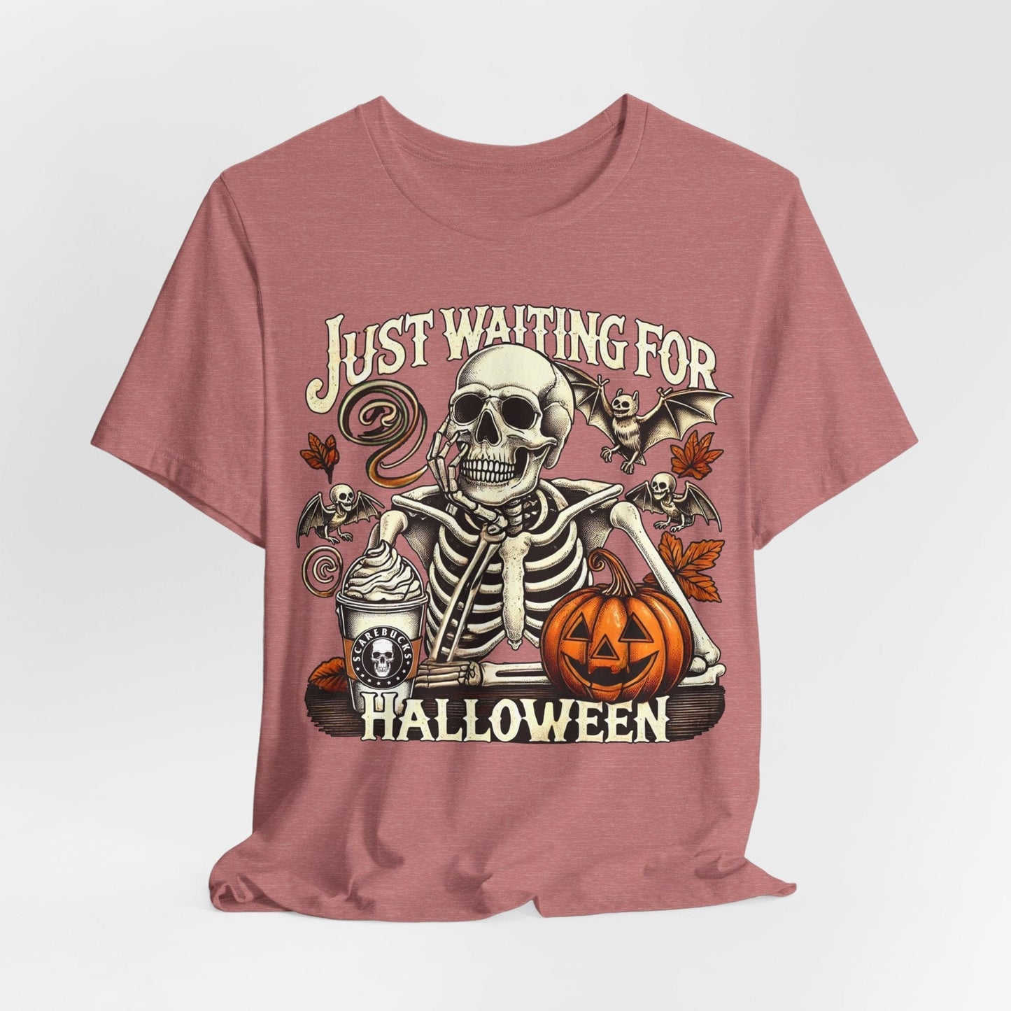 Just Waiting for Halloween – Skeleton Coffee Tee
